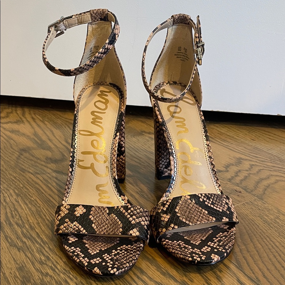 Sam Edelman Brown Snake Print Heels